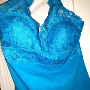 Turquoise Lace Top Halter